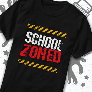Caution School Zoned Traffic School Crossing Guard T-Shirt