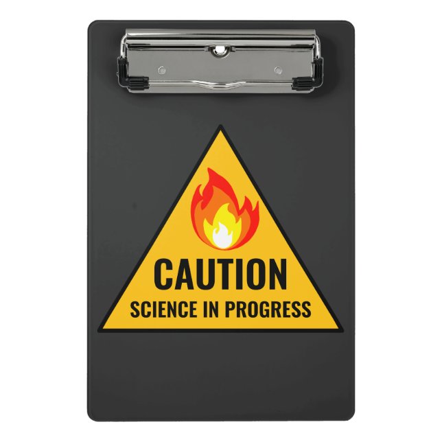 Caution Science in Progress Mini Clipboard (Front)