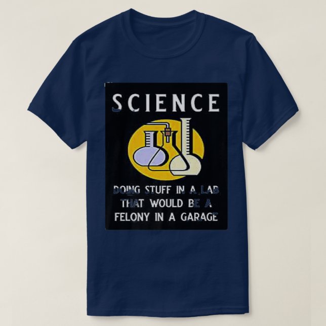 Caution Science In Progress Premium205 T-Shirt (Design Front)