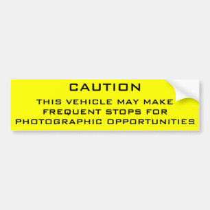 Caution Shutterbug Bumper Sticker