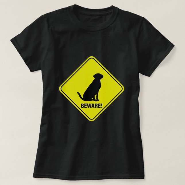 Caution Sign Labrador T-Shirt (Design Front)