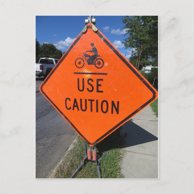 Caution Sign Postcard (Front)