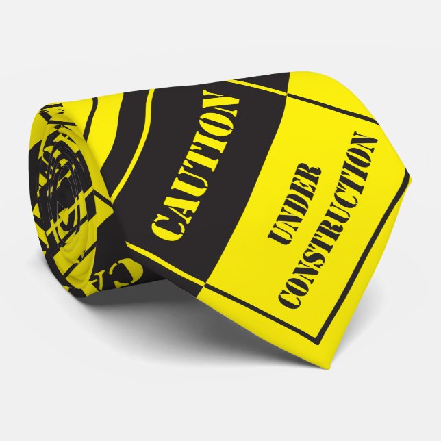 caution sign under construction tie (Rolled)