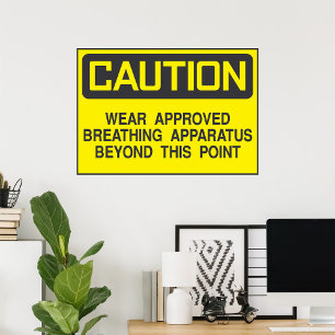 Caution Sign Wear Approved Breathing Apparatus 