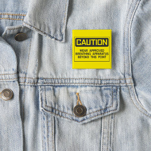 Caution Sign Wear Approved Breathing Apparatus  15 Cm Square Badge