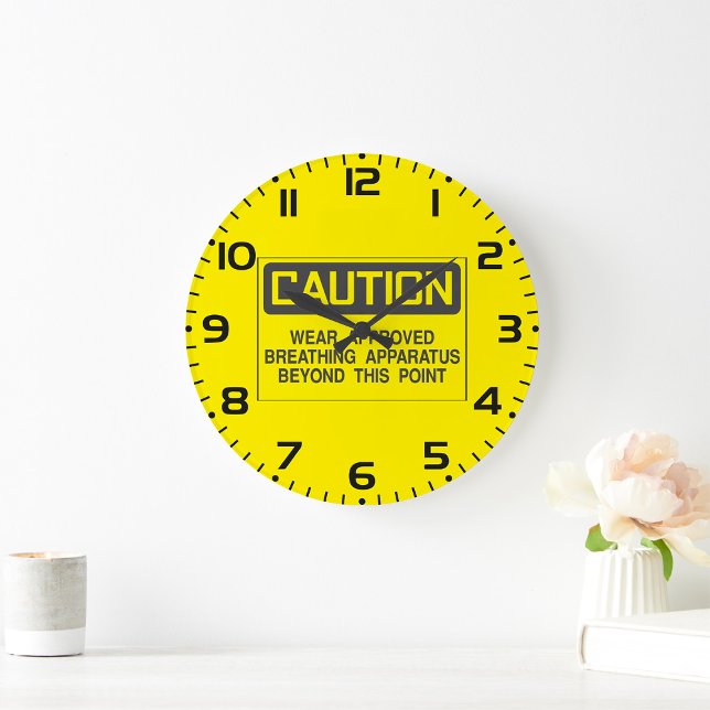 Caution Sign Wear Approved Breathing Apparatus  Large Clock (Creator Uploaded)