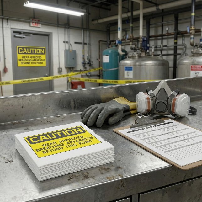 Caution Sign Wear Approved Breathing Apparatus  Napkin (Creator Uploaded)