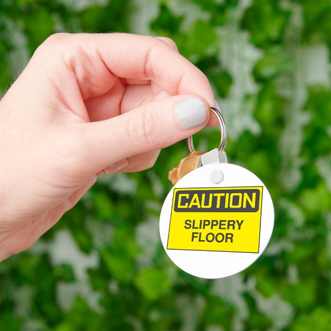 Caution Slipper Floor Sign Key Ring (Creator Uploaded)