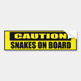 Caution Snakes on Board Funny Bumper Sticker