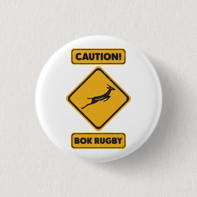 Caution - SpringBoks Crossing 3 Cm Round Badge (Front)
