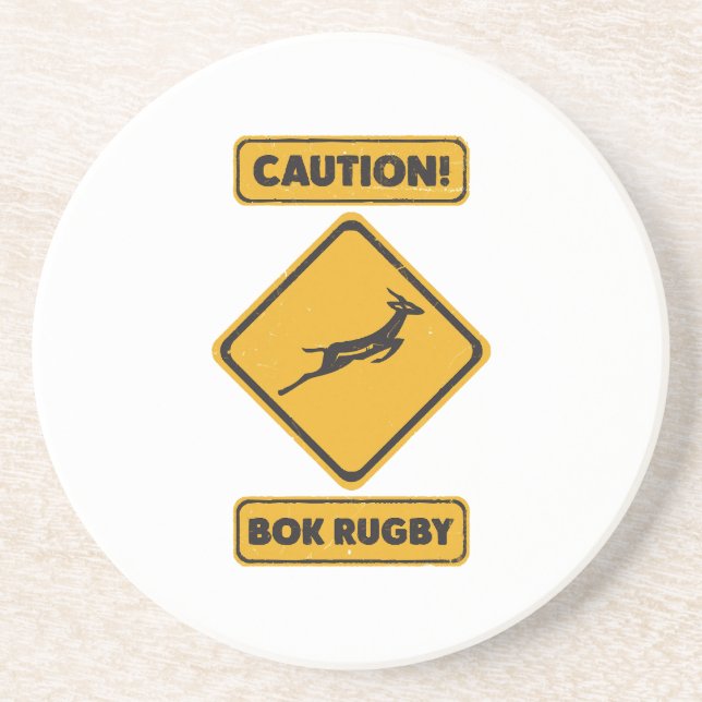 Caution - SpringBoks Crossing Coaster (Front)