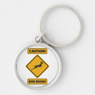 Caution - SpringBoks Crossing Key Ring