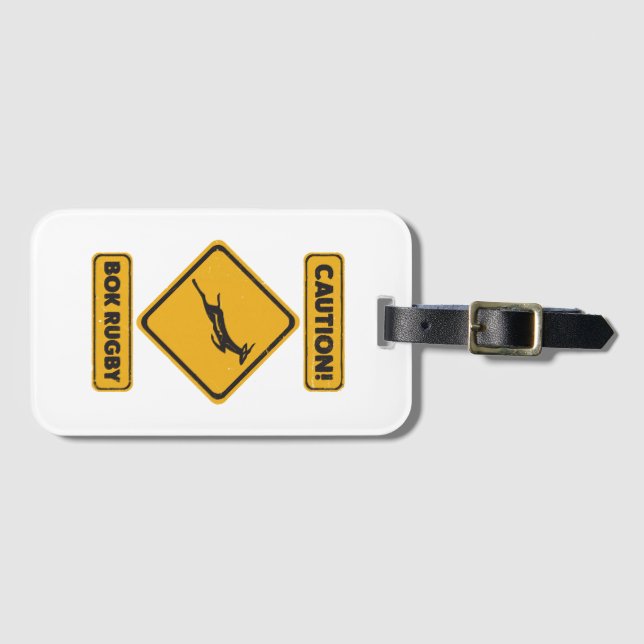 Caution - SpringBoks Crossing Luggage Tag (Front Horizontal)