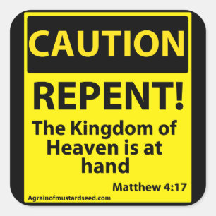 Caution Square Sticker