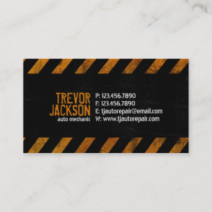 Caution Stripes - Orange Business Card