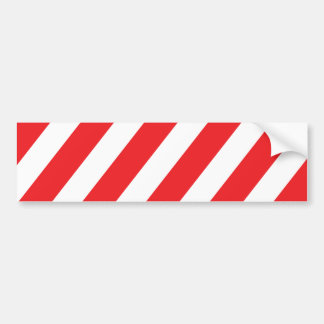 Caution Stripes - Red White - Visibility Safety Bumper Sticker