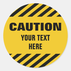 Caution stripes sticker with any text