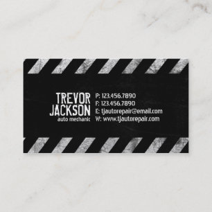 Caution Stripes - White Business Card