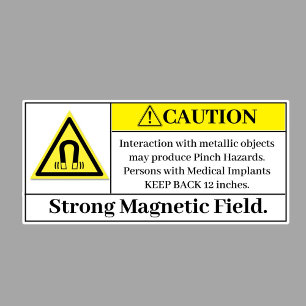 Caution Strong Magnetic Field Label