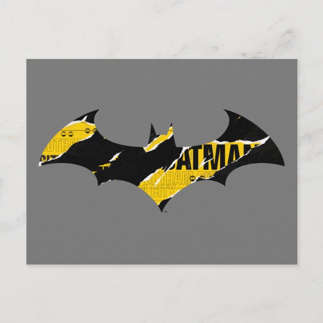 Caution Tape Batman Logo Postcard (Front)