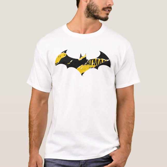Caution Tape Batman Logo T-Shirt (Front)
