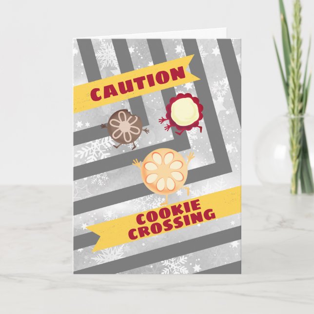 Caution tape Christmas cookie crossing Holiday Car (Front)