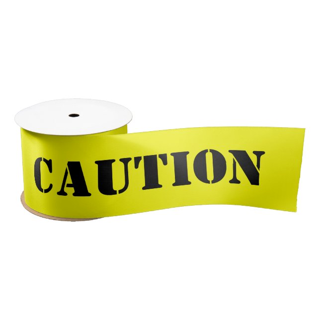 Caution Tape Halloween Satin Ribbon (Spool)