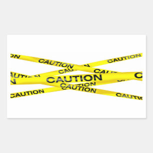 Caution Tape Rectangular Stickers