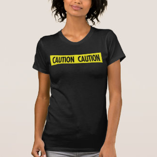 Caution Tape Womens Vintage Black destroyed Tshirt