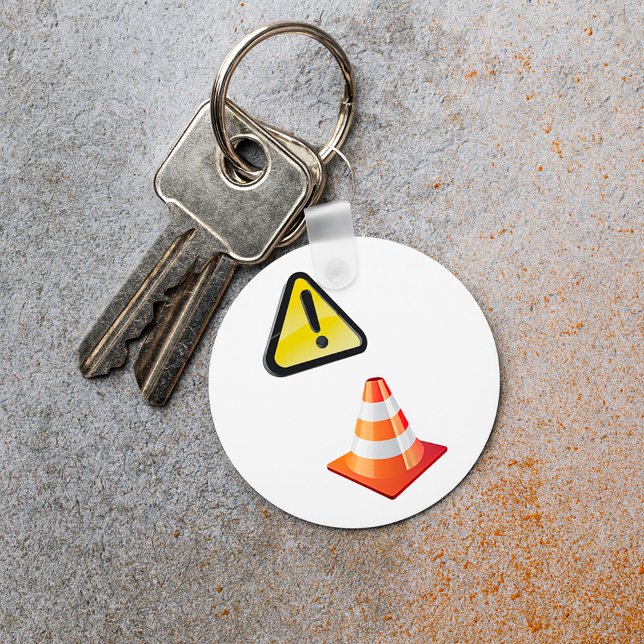 Caution Traffic Cone Warning Key Ring (Creator Uploaded)