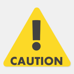 Caution Triangle - Black Yellow Visibility Hazard Triangle Sticker
