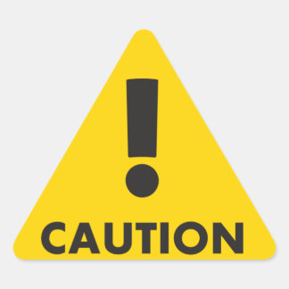 Caution Triangle - Black Yellow Visibility Hazard Triangle Sticker