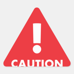 Caution Triangle - Red White Visibility Safety Triangle Sticker