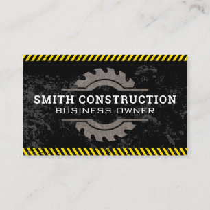 Caution Trim Metal Saw Construction Business Card