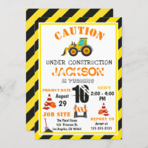 Caution Under Construction Dump the Truck Birthday