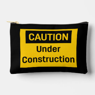 CAUTION Under Construction Lawn Yard Accessory Pouch