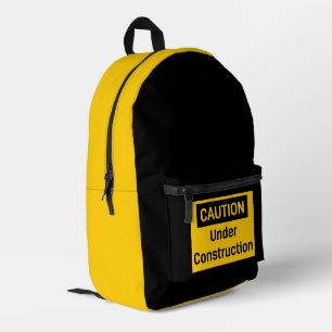 CAUTION Under Construction Printed Backpack
