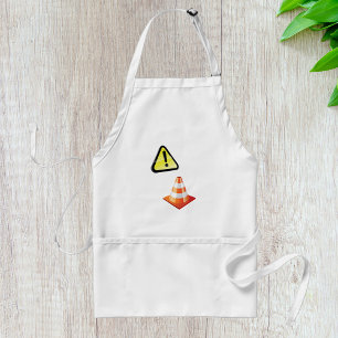 Caution Warning Sign with Traffic Cone Standard Apron