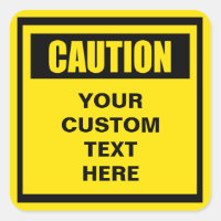 Caution Warning Small Custom Sticker