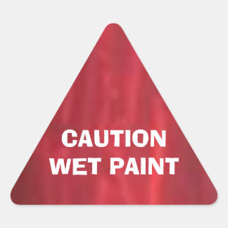 CAUTION Wet Paint Triangle Sticker