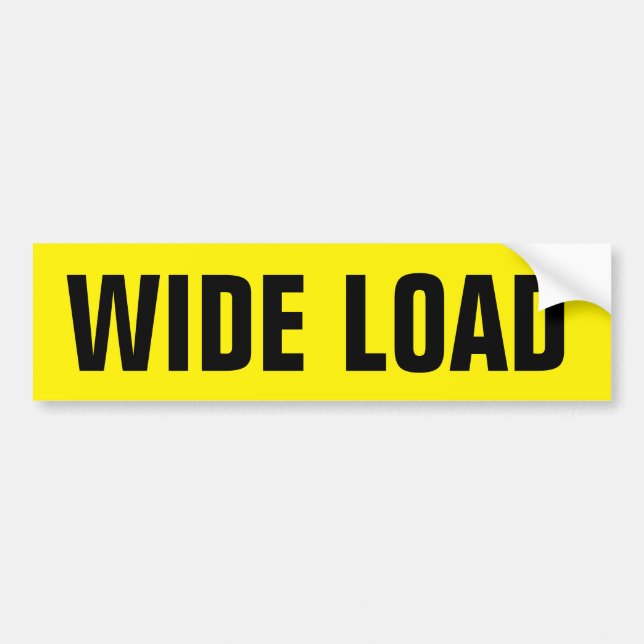 Caution WIDE LOAD Sticker Warning Bumper Sticker (Front)