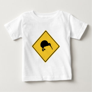 Caution With Kiwis, Traffic Sign, New Zealand Baby T-Shirt