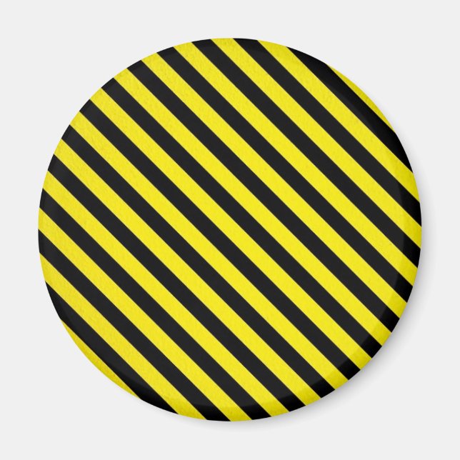 caution yellow black stripes under construction magnet (Front)