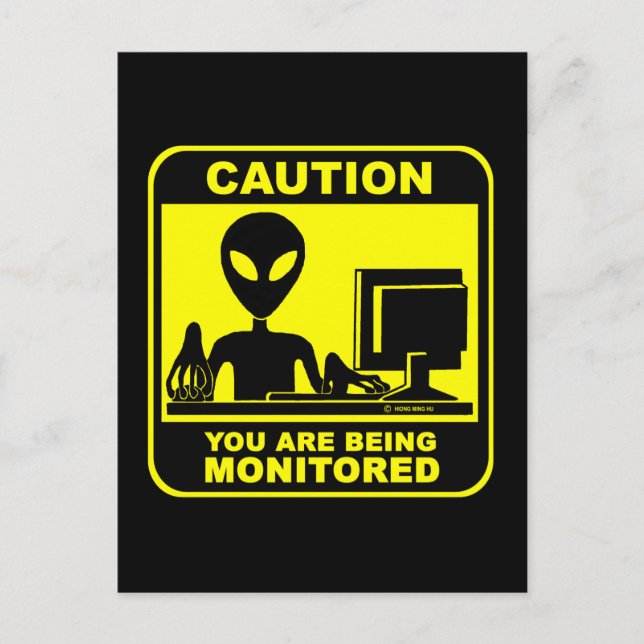 Caution! you are being monitored postcard (Front)