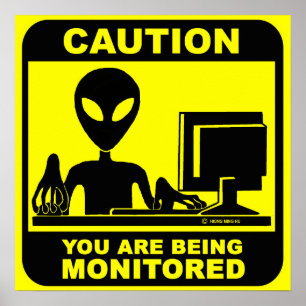 Caution! you are being monitored poster