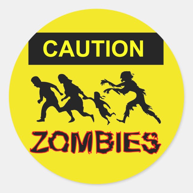 Caution Zombies sticker (Front)