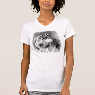 Cautious Eyes wolf t-shirt