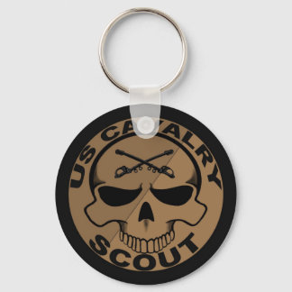Cav Scout Skull Black and Gold Key Ring