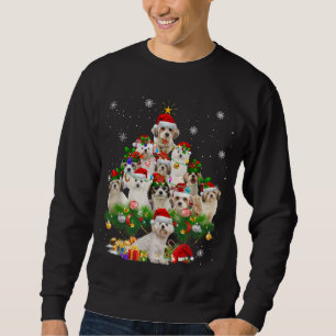 Cavachon Christmas Tree Lights Funny Dog Xmas Gift Sweatshirt