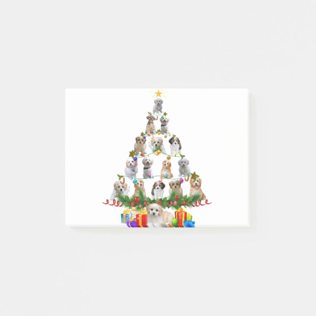 Cavachon Christmas Tree Lights Funny Lover Dog Post-it Notes (Front)